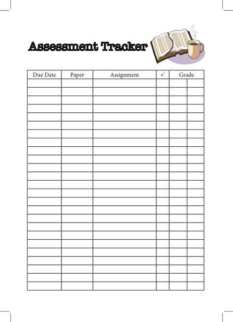 Nice easy to apply assessment tracker! Made for an A5 planner :) Assessment Planner, Assessment Tracker, Booklet Inspiration, College Printables, A5 Planner, School Motivation, Adult Education, Study Tips, Fun Easy