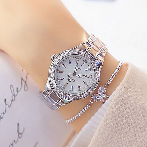 Gold Watch Women, Makeup Lifestyle, Diamond Watches, Rhinestone Watches, Crystal Pattern, Gold Watches Women, Crystal Watches, Womens Watches Luxury, Watch Women