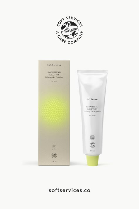 Finally: a chemical exfoliant made specifically for body. It’s formulated with premium ingredients normally reserved for the face (tried-and-true lactic acid and soothing agents like centella) to address common tone and texture concerns below the neck. The gelled serum applies neatly and absorbs quickly, incorporating easily under your preferred body lotion, allowing you to maintain visibly and physically smoothed skin. Soft Services, Chemical Exfoliant, Cosmetic Packaging Design, Crepey Skin, Skincare Packaging, Cosmetic Design, Packing Design, Premium Ingredients, Beauty Packaging