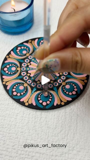 Soma Mallick | Dot Mandala Artist and Educator on Instagram: "Let's create dot art on the second coaster of the set.

Check out the tutorial for the other coaster in the set in my previous reel.I kept the patterns the same but used a different color palette.

#dot #dotart #dotartwork #dotmandala #dotmandalapainting #mandala #mandalaart #art #artist #handmade 

dot dotart dotartwork dotmandala dotmandalapainting mandala mandalaart art artist handmade dotarttutorial" Dot Mandala Patterns, Coaster Dot Mandala, Dot Mandala Tea Coaster, Dot Mandala Diya Painting, Tea Light Candle Holder Dot Mandala, Dot Mandala Art, Red And Gold Dot Mandala, Mandala Dot Art, Mandala Patterns