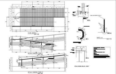 Ramp Detail Section, Ramp And Stairs Architecture, Ramps Architecture, Parking Plan, Floor Plan Symbols, Architecture Symbols, Site Plan Design, Wooden Ramp, Ramp Design