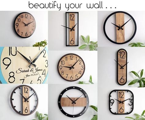 Wood Clock Design, Kitchen Wall Art Printables, Clock For Living Room, House Interior Design Styles, Laser Cut Wood Crafts, Wall Clock Wooden, Unique Clocks, Wall Clock Design, Clock Art