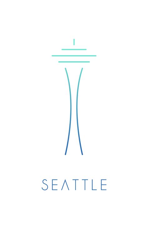 Space Needle Drawing, Space Needle Tattoo, Seattle Illustration, Seattle Skyline Tattoo, Seattle Logo, Seattle Aesthetic, Mini Drawing, Skyline Tattoo, Seattle Tattoo