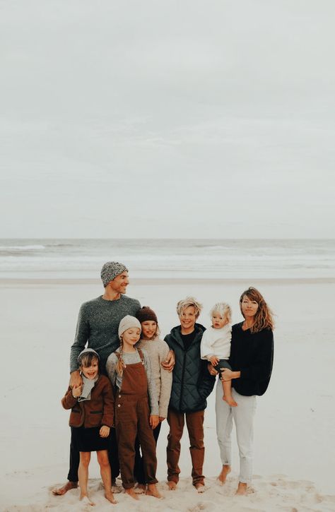 Beach Family Photos Dark Colors, Family Holiday Photos Outfits Beach, Fall Beach Photoshoot Family Outfits, Family Photo Outfits Beach Winter, Fall Beach Pictures Family, Winter Family Beach Photos, Winter Beach Family Photoshoot, Beach Winter Family Photos, Beach Fall Family Photos