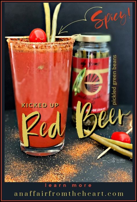 How to Make a Red Beer - Both Traditional and a Kicked Up Spicy Version Red Beer Recipes, Spicy Pickled Green Beans, Pickled Green Beans, Pickled Asparagus, Red Beer, Spicy Cocktail, Pickled Okra, Tailgate Food, Beer Recipes