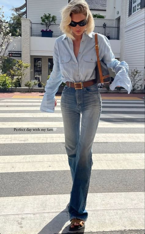 T Shirt Jeans Outfit, Elsa Hosk Style, Leni Klum, Paris Mode, Elsa Hosk, Mode Inspo, 가을 패션, Mode Vintage, Looks Style