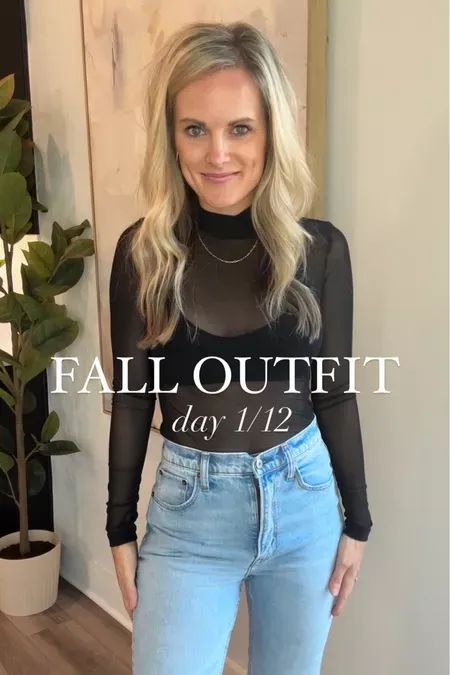 12 Days of fall outfits! Follow along for more outfit inspo! ✨ For reference: I’m wearing a size small in the top, 26 in the jeans! ✨ OOTD Jeans Fall fashion Amazon finds Amazon must have Date night outfit #LTKfindsunder50 #LTKstyletip Cheap Fall Pants For Date Night, Stretch Bodysuit For Date Night In Fall, Fall Jeans For Night Out With Five Pockets, One-piece Bodysuit For Date Night In Spring, Fall V-neck Top For Date Night, Date Night Outfits Fall, Fall Fashion Amazon, Everyday Outfits Winter, Fashion Amazon Finds