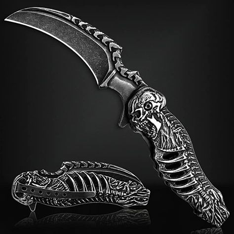 3d Skeleton, Knife Aesthetic, 7th Dragon, Pretty Knives, Cool Swords, Knife Collection, Edc Knife, Cool Knives, Pocket Clip