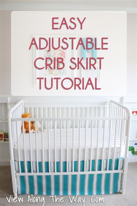 Easiest DIY crib skirt ever! No more crumpled crib skirt! Crib Skirt Patterns, Crib Skirt Tutorial, Perlengkapan Bayi Diy, Diy Crib, Skirt Diy, Diy Bebe, Crib Skirt, Skirt Tutorial, Crib Skirts