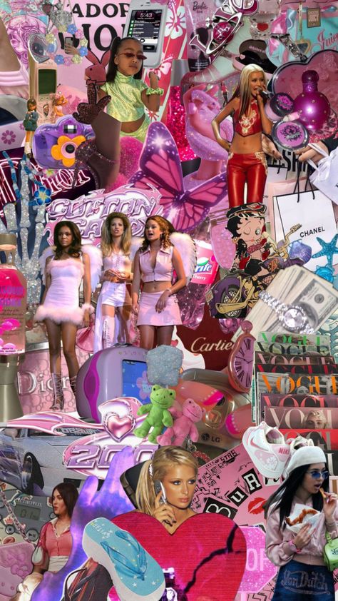 #parishilton #y2k #moodboard #aesthetic #myfirstshuffle #collage #pink #vogue #harrystyles #taylorswift #kimk Y2k Fashion Moodboard, Y2k Aesthetic Moodboard, Noughties Party, Noughties Aesthetic, Y2k Mood Board, Y2k Girly Aesthetic, Y2k Aesthetic Collage, 2000s Vibes Aesthetic, Y2k Aesthetic Pictures