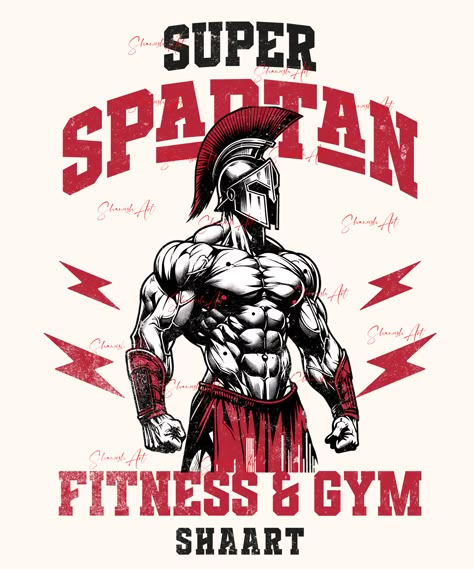 Gym Shirt Design, Spartan Gym, Custom Tshirt, Gym Shirt, Gym Design, Custom Tshirt Design, Gym Shirts, 4 Life, Stencil Designs