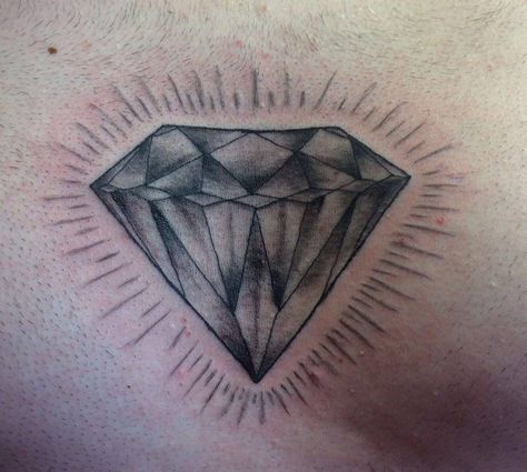 Chest piece, diamond, grey diamond, men with tattoos, mens chest piece, sternum, tattoo Diamond Tattoo Men, Ship Tattoos, Diamond Tattoo Designs, Sternum Tattoo Design, Diamond Tattoo, Men With Tattoos, Skin Tattoo, Diamond Tattoos, Muster Tattoos