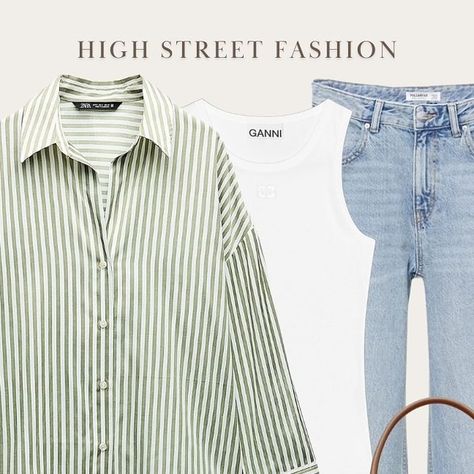 Outfit Inspiration | Fashion on Instagram: "Love how well this green striped shirt goes with tan accessories 🙌🏼 give me all the spring tones   Will link in my stories then add to MARCH3 highlight and @Itk.europe shop (link in bio)  #outfitboard #ootd #fashiongram #dailyoutfitinspo #whatimwearing #virtualstylist #chicstyle #fashionblogger #everydaystyle #whatiworetoday #wiwt #todaysoutfit #outfitideas #casualoutfitideas #whattowear #outfitinspiration #explorepage #highstreetfashion #capsulewardrobe  #pullandbear #zara #zarawoman #personalstylist #inspostyle #outfitinspo #ltkfashion #springoutfits #springfashion   Outfit inspiration - outfit ideas - casual outfit - capsule wardrobe - everyday outfits - OOTD" Green Striped Shirt Outfit, Outfit Capsule, Green Striped Shirt, Outfits With Striped Shirts, Tan Accessories, Spring Tones, Outfit Check, Capsule Outfits, Inspiration Fashion