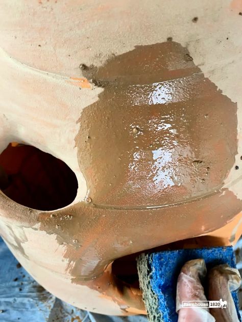 The Easiest Way How To Age Terra Cotta Pots - Farmhouse 1820 Age Terra Cotta Pots, Antique Terra Cotta Pots, Aging Terra Cotta Pots, Diy Terra Cotta Pots, Paint Stirrers, Strawberry Pots, Terra Cotta Pot Crafts Diy, Terra Cotta Pots, Diy Planter Box