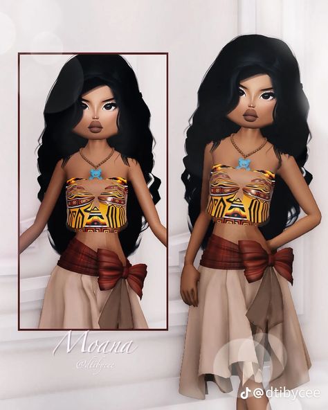 Black Princess Dress, Moana Dress, Disney Themed Outfits, Hawaiian Birthday, X Picture, Dti Ideas, Dti Fits, Black Princess, Baddie Outfits Ideas