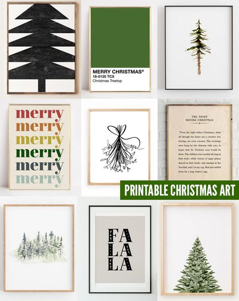 Christmas Art Modern, Modern Christmas Art, Christmas Wall Art Printables, Printable Christmas Art, Printable Christmas Decorations, College Inspiration, Christmas Art Print, Christmas Artwork, Christmas Card Inspiration