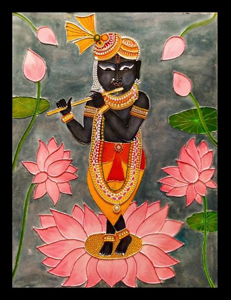 Handpainted Shreenathji . #crafts2dio #handpainted #shreenathji #painting Shreenathji Rangoli Design Easy, Shreenathji Rangoli Design, Shreenathji Rangoli, Shreenathji Painting, Divine Paintings, Onion Drawing, Diwali Special Rangoli Design, God Painting, Poster Rangoli