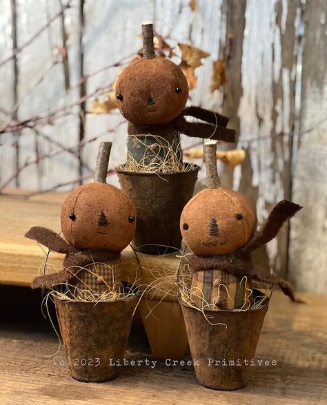 Primitive Pumpkin Patch Fall Wee Dolls Digital PATTERN - Etsy