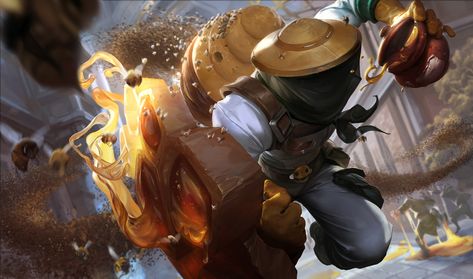 ArtStation - Bees Keeper Singed Skin, crow god Crow God, Game Splash Art, Tree Creature, Green Inferno, Character Design Tips, Medium Tv Show, League Of Legends Game, Bee Keeper, Art Hub