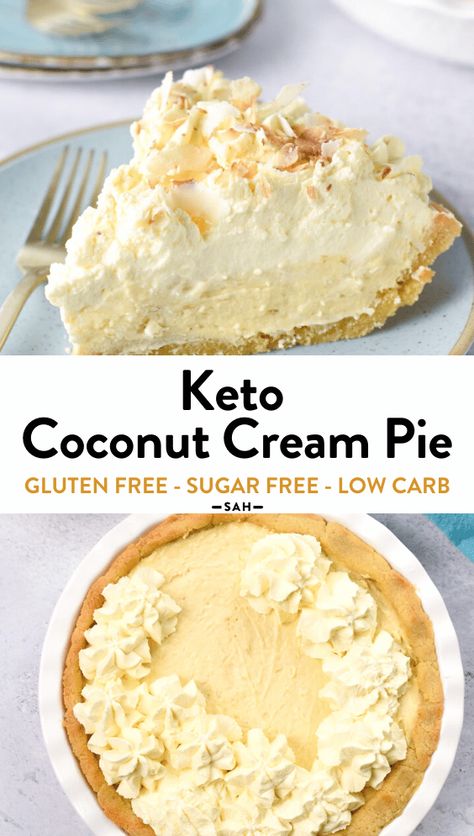 Keto Coconut Cream Pie, Keto Pies, Keto Pie, Keto Quiche, Easy Keto Dessert, Keto Chocolate Cake, Postre Keto, Keto Cream, Breakfast Low Carb