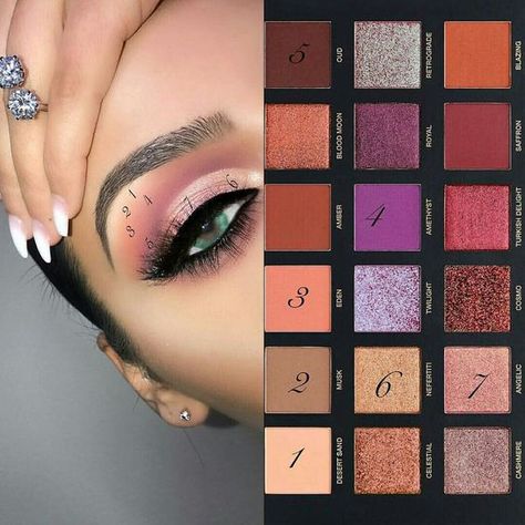 Huda Eyeshadow, Huda Palette, Matte Make Up, Huda Beauty Eyeshadow, Huda Beauty Palette, Huda Beauty Rose Gold, Huda Beauty Desert Dusk, Maquillage Yeux Cut Crease, Eyeshadow Tutorials