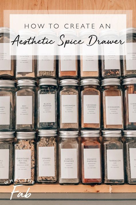 Spices Storage Ideas, Diy Spice Drawer Organizer, Spice Drawer Organization, Ingredient Prep, Best Kitchen Organization, Organize Kitchen Spices, Spice Drawers, Spices Storage, Drawer Diy