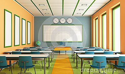 Multimedia Classroom Without Student Stock Illustration - Image ... Tuition Room, Feng Shui Studio, Back To School Kindergarten, Classroom Interior, School Building Design, Floor Decals, Modern Classroom, School Interior, School Kindergarten