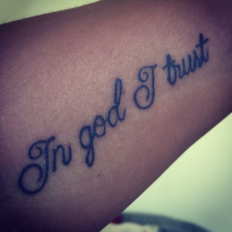 In God I trust #tattoo #ingoditrust #god #ink In God I Trust Tattoo, Trust In God Tattoo, God First Tattoos, Trust God Tattoo, In God We Trust Tattoo, In God I Trust, Trust Tattoo, Holy Spirit Tattoo, God Tattoo