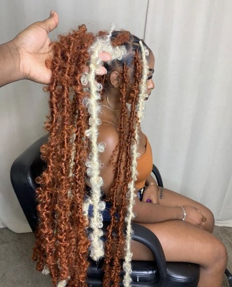 Butterfly Locks Color Ideas, Blonde Butterfly Locks, Blond Butterfly Locs, Colored Butterfly Locs, Color Butterfly Locs, Dreds Locs, Butterfly Locs With Color, Aquarius Hair, Peak A Boo Hair