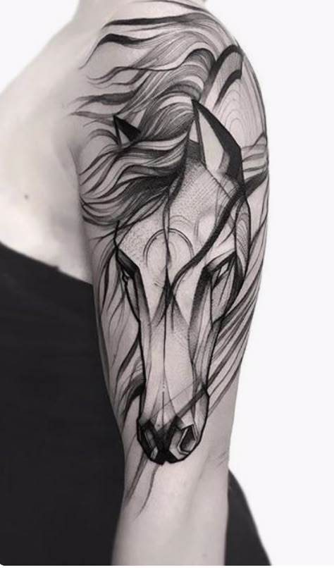 Horse Tattoo Design, Cowgirl Tattoos, Unicorn Tattoos, Western Tattoos, Tattoos For Women Half Sleeve, Geniale Tattoos, Full Sleeve Tattoos, Horse Tattoo, Different Tattoos