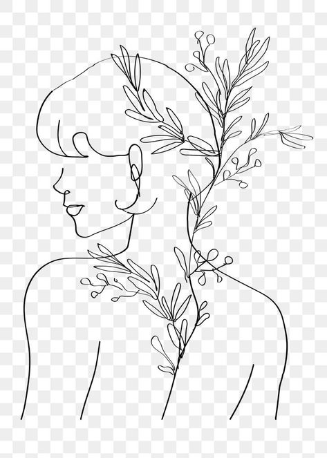 Line Art Leaf, Line Art Leaves, Women Line Art, Person Png, Leaf Line Art, Tattoo Png, Line Art Minimal, Black Line Art, Line Art Illustration