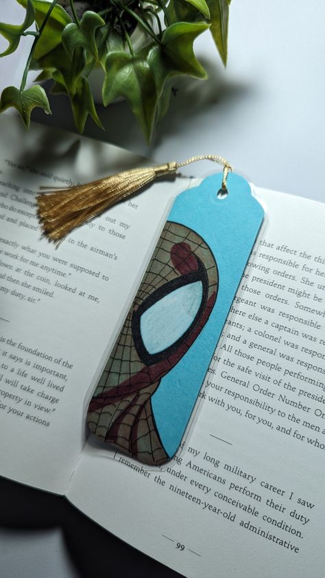 Spiderman Bookmark, Etsy Bookmarks, Bookmark Art, Laminating Paper, South Gate, Artist Loft, Sketch Paper, Bookmarks Kids, Wood Burning Crafts