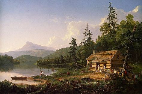 The Hudson River School - Thomas Cole and His Followers Reynolda House, Hudson River School Paintings, Home In The Woods, Hudson River School, Hudson River Valley, American Painting, Cabin In The Woods, House Museum, Oil Painting Reproductions