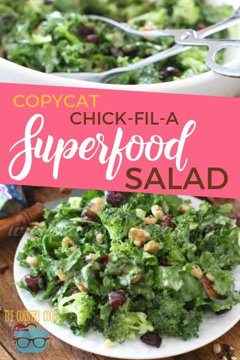 Superfood Salad Recipe, Sweet And Sour Dressing, Salad Copycat, Picnic Potluck, Healthy Greens, Copycat Chick Fil A, Dressing Salad, Salad Kale, Kale Salad Recipes