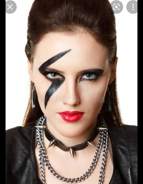 Rock Star Makeup Halloween, Disfraz Rock And Roll, Glam Punk Fashion, 80s Rock Makeup, 80s Glam Rock Fashion, Rock And Roll Makeup, Rocker Hairstyles, Rock Star Makeup, Rock And Roll Costume