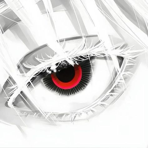 White Red Black Aesthetic, White Eyelashes Anime, Anime Face Markings, Red Images Aesthetic, Red And White Pfp, Red Eye Anime, Black And Red Pfp, Eyes Profile, Eyelashes Art