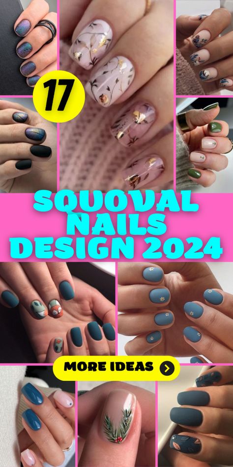 Short Acrylic Nails Squoval Spring, Long Squoval Nails, Nail Ideas Squoval, Earthy Tone Nails, Squoval Nail Designs, Squoval Nails Design, Bright Coral Nails, Squoval Nail, Squoval Acrylic Nails