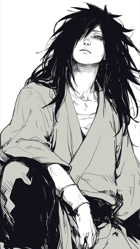 Madara Uchiha Madara Uchiha, Black And White, Hair, White, Black