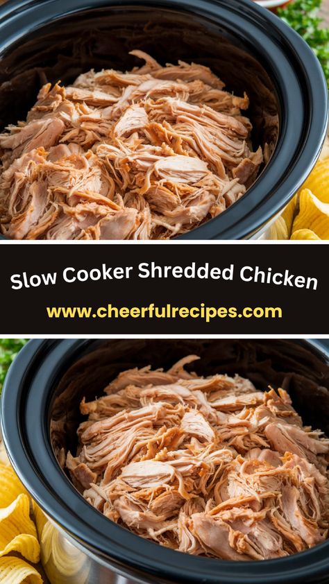 Perfect Slow Cooker Shredded Chicken Recipe Crockpot Recipes Shredded Chicken, Recipes For Pulled Chicken, Crock Pot Chicken Meal Prep, Chicken In Crockpot For Shredding, How To Make Pulled Chicken, Shredded Chicken Crock Pot Recipes, How To Make Shredded Chicken, Shredded Chicken In Crockpot, Asian Shredded Chicken