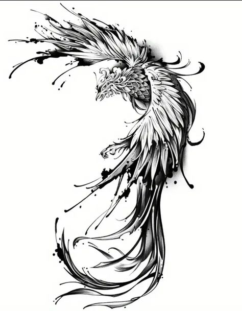 Phoenix Images Firebird, Tattoos Phoenix Rising Women, One Sided Back Tattoo, Greek Mythical Creatures Tattoo, Anicca Tattoo, Side Body Tattoos For Women, Phoenix Tattoo Design Men, Phoenix Tattoo Stencil, Phoenix Shoulder Tattoo