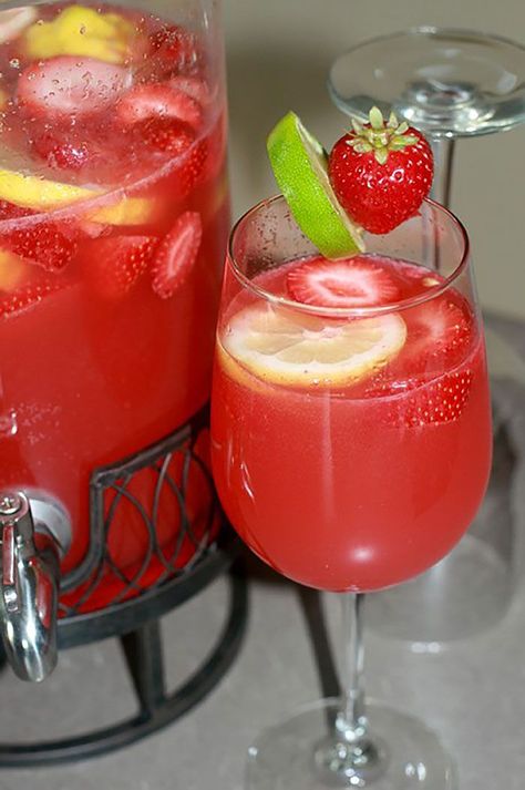 This rum punch recipe is the best punch for parties ever. It is the most popular recipe on our blog and has received a huge number of positive reviews and repins. #allshecooks Party Punch Alcohol, Rum Punch Recipe, Strawberry Limeade, Frozen Limeade, Rum Punch Recipes, Alcoholic Punch, Punch Recipe, Party Punch, Rum Punch