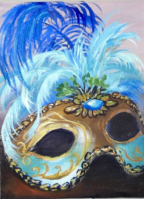 Wednesday 1 pm Live YouTube class today featured a bronze Mardi Gras Mask with soft light and dark blue feathers. Feels like Venice to me. all the mask tutorials will be on www.gingercooklive.gallery library later this weekend. The Art Sherpa, Carnival Art, Mask Drawing, Wine And Canvas, Mask Painting, Acrylic Painting Lessons, Mardi Gras Mask, Carnival Masks, Masquerade Mask