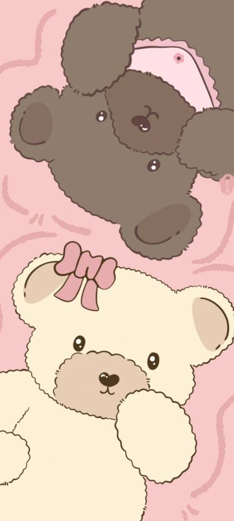 Coquette Lockscreen, Cute Bear Wallpaper, Bears Wallpapers, Njoy Obs, Teddy Bear Wallpaper, Jelly Wallpaper, Pink Bear, Wallpaper Doodle, Cute Desktop Wallpaper