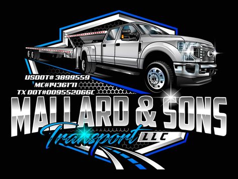 Mallard & Sons Transport LLC Logo Design - 48hourslogo Trucking Logo Design, Trucking Logo, Trucking Business, Tattoos For Black Skin, Trucking Companies, Business Logos, Household Goods, Hot Shots, Mallard