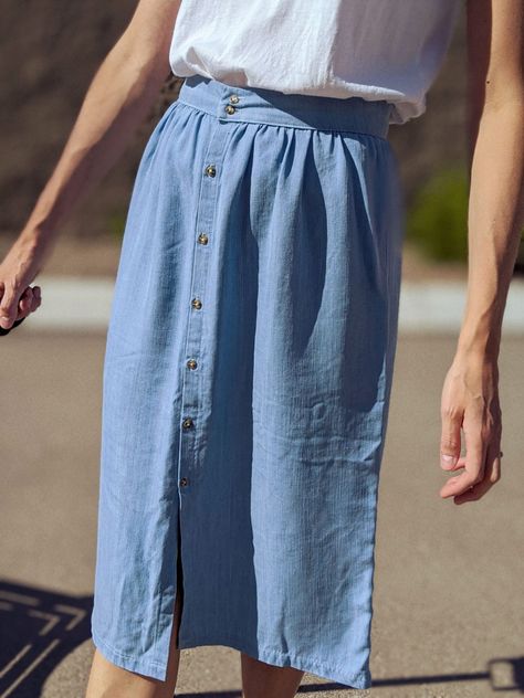 Button Down Skirt Pattern, Aline Skirt Pattern, Diy Midi Skirt, Madewell Sunglasses, Button Front Midi Skirt, Buttoned Skirt, Midi Skirt Pattern, Making Clothes, Button Front Skirt