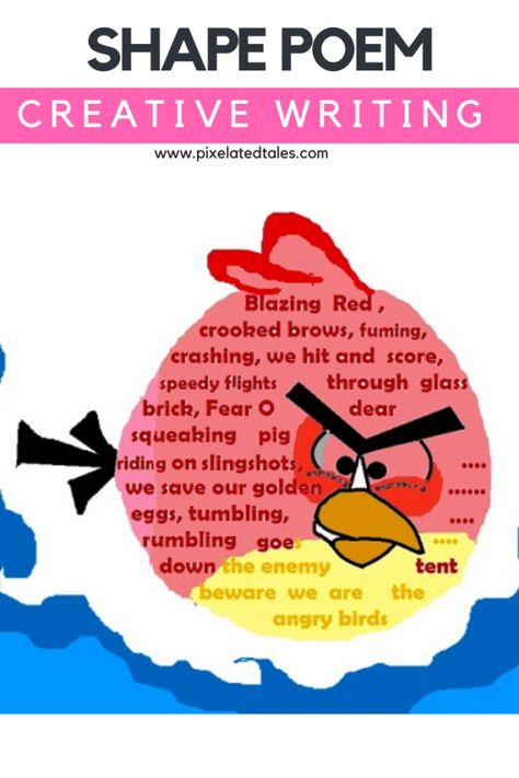 Shape Poems For Kids, Shape Poetry, Shape Poems, Poems For Kids, Poetry Unit, Angry Bird, Shapes For Kids, Creative Writing, Poetry