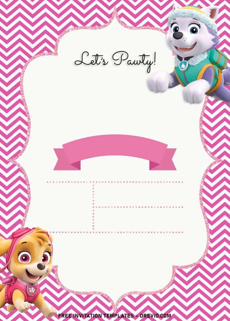 Happy Birthday Paw Patrol, Paw Patrol Skye And Everest, Paw Patrol Party Invitations, Paw Patrol Skye Birthday, Skye And Everest, Sky Paw Patrol, Paw Patrol Party Decorations, Paw Patrol Birthday Invitations, Everest Paw Patrol