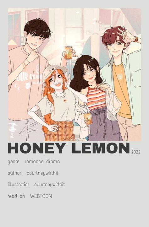 Honey lemon minimalist poster manga manhua manhwa webtoon anime characters video game Honey lemon soda modern romance courtneywirthit canvas drama comic book comics books webcomic originals Honey Lemon Manhwa, Honey Lemon Webtoon, Manhwa Comic, Best Romance Manga, Unordinary Webtoon, Romance Couple, Drawing Poster, Drama Tv Shows, Animes To Watch