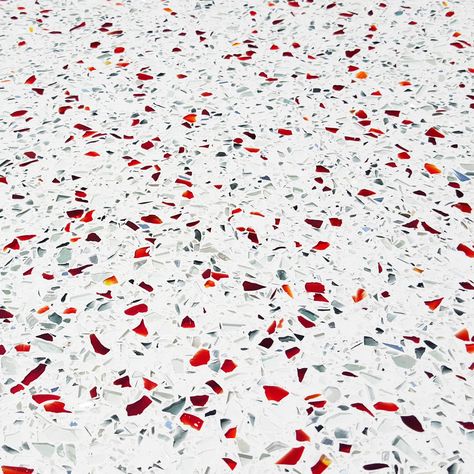 White Terrazzo with Red Flecks http://www.allaccessmfg.com/home.html Red Terrazzo Texture, Terrazzo Bar, Art Showroom, Terrazzo Countertop, Red Terrazzo, Blue Terrazzo, Terrazzo Texture, White Terrazzo, Colorful Interior