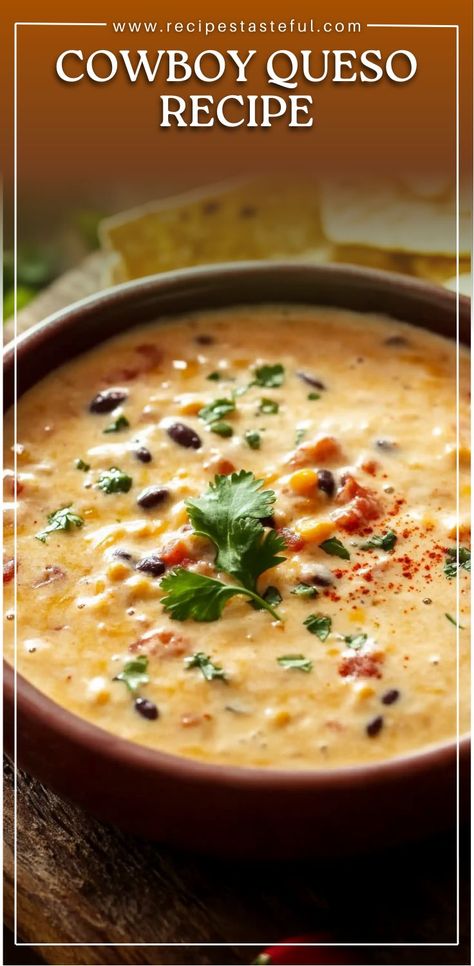 This Spicy Cowboy Queso Dip is the ultimate cheesy, savory dip, packed with ground beef, chorizo, and three kinds of cheese, plus a kick from jalapeños and a burst of flavor from diced tomatoes with green chiles. Perfect for game day, parties, or any occasion that calls for a crowd-pleasing snack. It’s creamy, spicy, and utterly irresistible! Cowboy Queso Dip, Queso Chorizo, Cowboy Queso, Cheesy Queso Dip, Spicy Queso Dip, Chorizo Dip, Beef Chorizo, Spicy Queso, Beef Dip